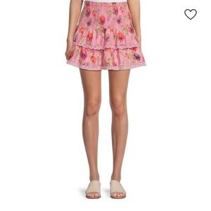 LoveShackFancy Walker Smocked Mini Skirt